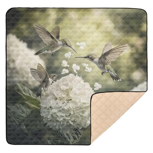 Kigai Bird Flower Baby Play Mat for Floor and Playpen 50x50 inch Non-Slip Baby Activity Playmat Waterproof Foldable Crawling Mat for Infants Toddlers