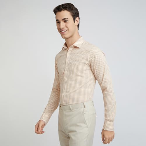 Image of Park Avenue Men Cotton Checkered Slim Fit Shirt
