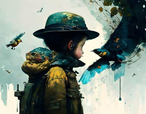 Poster toile Hey Little Bird Fly Away Home decoration murale moderne format vertical 58x90cm