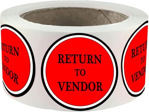 2 Inch Red Return to Vendor Labels Stickers, 500 Inventory Control Stickers for Shipping,Warehouse Organization