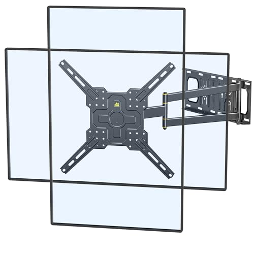 FORGING MOUNT Eck-TV-Halterung mit 65 cm langem Arm, Hochformat, vertikal, voll beweglich, TV-Wandhalterung, schwenkbar, neigbar, Gelenkarm, Wandhalterung für 66-165 cm Bildschirme, Belastung 35 kg