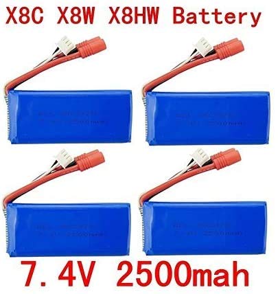 4pcs 7.4V 2500mah 25C Lipo Batteria per Syma X8C X8W X8G X8HC X8HG X8HW Telecomando Quadcopter Drone