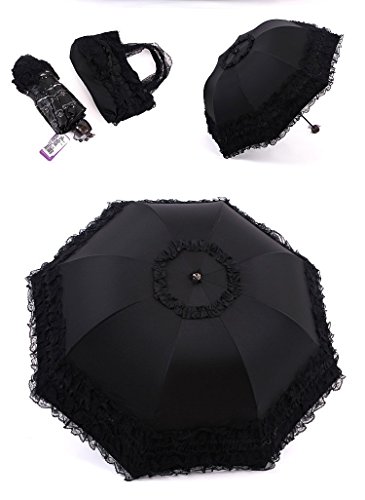 Honeystore Princess Lace Ultraviolet-Proof Folding Umbrella Anti-uv Dome Parasol - Image 5