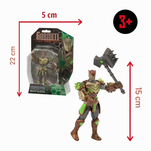 Miniatura 5 de Gormiti - Figura de 15 cm de Rockard con su Martilla Sísmico, Gormiti de la Nueva Era, Armadura de Quitar y Poner, Colores Brillantes y Acabados Metálicos, 9 Puntos de Articulación, Famosa (GRV20300)