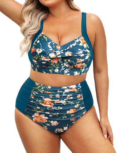 Image of Daci Women's Plus Size Bikini Sets - High Waisted Two-Piece Swimsuits with Tummy Control