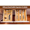 Umilife Drawer Organizer Storage Boxes, 2.5 High Bamboo Drawer Dividers, 5 Rearrangeable Bins for Kitchen, Office Desktop, Clothing, Makeup, vanity, Jewelry