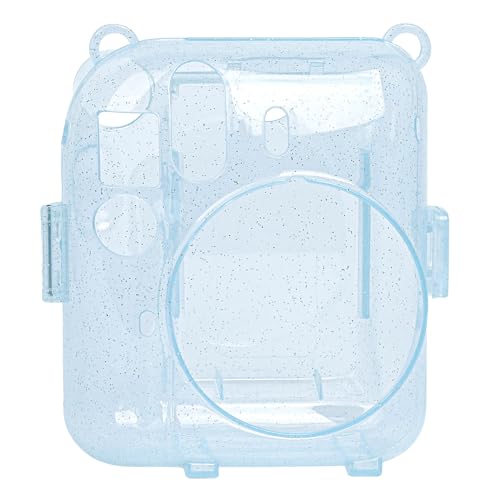 Instax mini 12 Fotoğraf Makinesi-10'lu Film-Kıskaçlı Stand-PVC Albüm ve Simli Pleksi Kılıf Seti (Mavi)