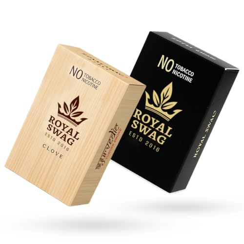 Image of ROYAL SWAG Regular And Clove Flavour Wellness Sticks 10 Sticks Each Pack of 2 Boxes Ayurvedic Herbal Blend Wellness Sticks