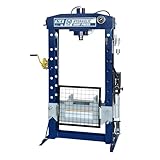 TCE 50 Ton H-Frame Hydraulic Garage/Shop Press with Hand and Foot Pump Pedal,Adjustable Height with Stamping Plates,Pressure Gauge,Blue