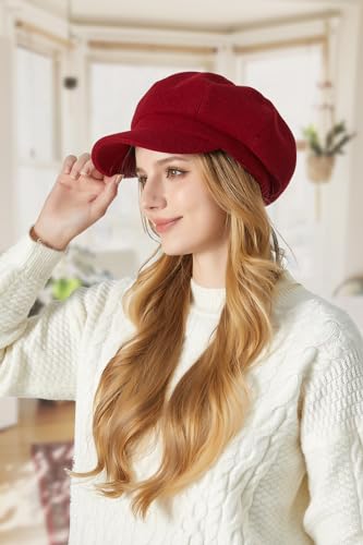 Sumolux Women Beret Newsboy Hat French Wool Cap Classic Autumn Spring Winter