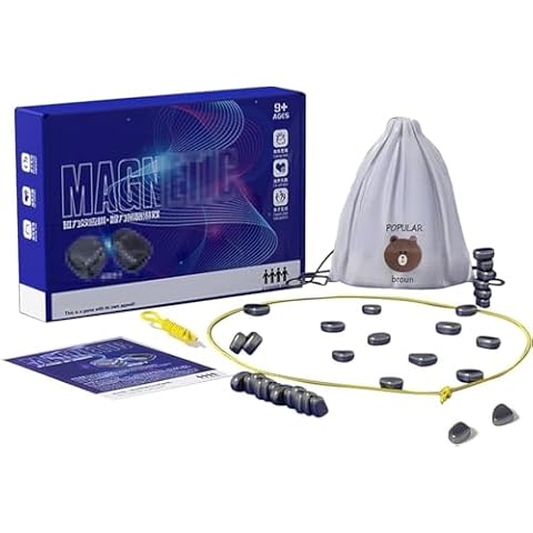 Magnetic Chess Game,Magnetic Chess,Multiplayer Magnet Board Game，Family Board Games Set - Portable Chess Board, Home Party Supplies (Game Rope) Cover