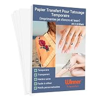 Papier Transfert Tatouage Temporaire A4 - 5 Feuilles Transparentes Pour Imprimante Jet D'Encre/Laser