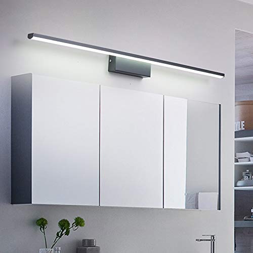 Preisvergleich Produktbild MJZHXM Pendelleuchte Moderne LED-Spiegelleuchten Aluminium AC110-220V Moderne Wand Badezimmer Lampe 40 / 60 / 80 / 100cm LED Wandleuchte Free Mail (Color Temperature : Warm, Size : Schwarz)