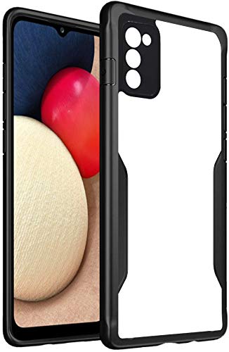 Image of Jkobi Hard PC Crystal Bumper Shockproof Back Cover Case for Samsung Galaxy A02s with Camera Protection (Matte Black)