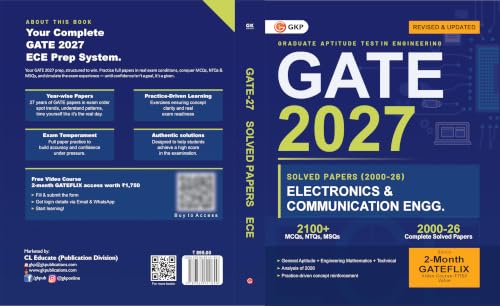 Image of GATE 2027 Electronics & Communication Engineering | Solved Papers 2000-2026 | 27 Years' Previous Year Question Papers with Answer Key | By GKP