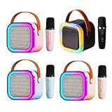 Caixa de som karaoke bluetooth com microfone led rgb portátil