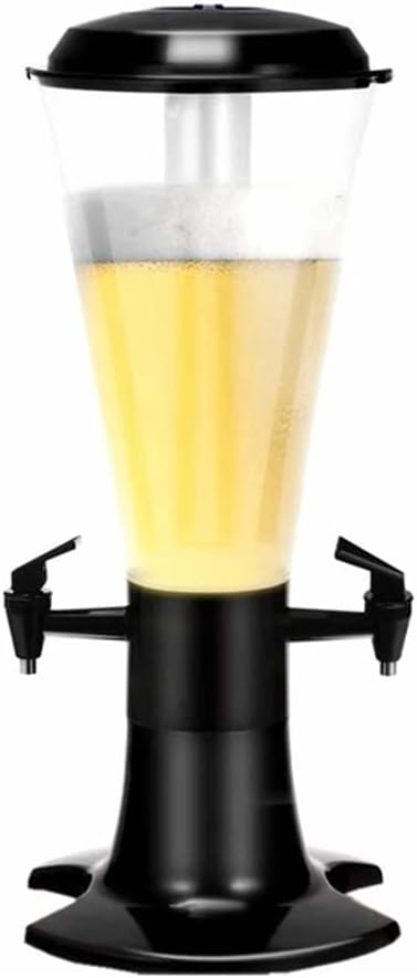 2 Faucets 3L Draft Beer Tower Dispenser With LED Lights For Water Cold Drinks Bar Home Party Buffet(D)