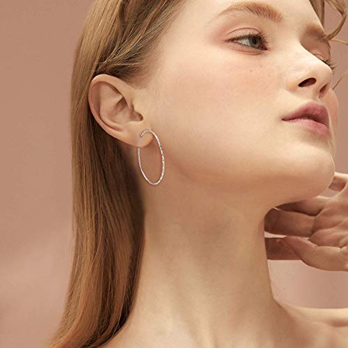POPLYKE 925 Sterling Silver Circle Endless Hoop Earrings for Women 20 30 40 50 60 70mm2