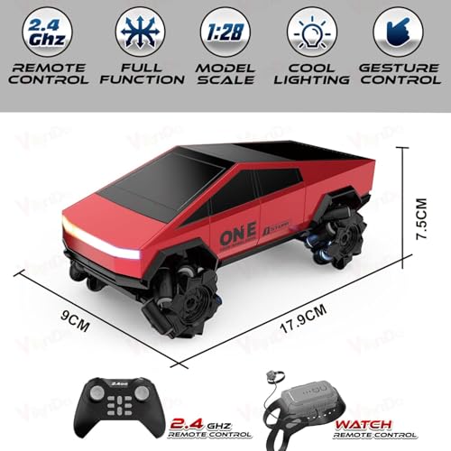 Image of VikriDA Remote Control RC Stunt Car 4WD 2.4GHz - 360 Rotating All-Terrain Monster Truck with Lights, High-Speed Off-Road Electric Vehicle Toy for Kids Boys & Girls