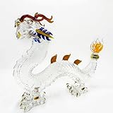 Farxiya 1000ml Dragon Drinking Decanter Whiskey and Wine Decanter, Zodiac Dragon Shape Whiskey and Wine Decanter, Glass Animal Whiskey Bottle, Wine or Liquor Decanter, 10'' x 16'', Clear