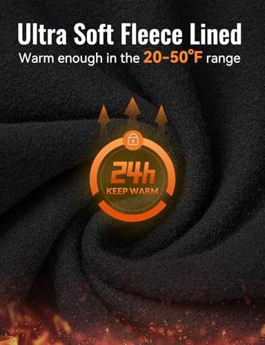 baleaf Thermal Running Tights for Men Fleece Lined Compression Leggings Winter Men’s Pants with Zipper Pockets Cycling Gear Cold Weather Black M