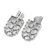 Hoppipola Aleación de aluminio para pedales de motocicleta, reposapiés todoterreno, antideslizante, resistente al desgaste, para la suciedad, para bicicleta de enduro y motocross, color dorado (plata)