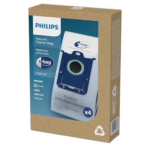 Philips Dammsugarpåsar s-bag® - 4 st - passar Philips, Electrolux, AEG, Volta - FC8021/03