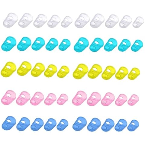50Pcs Silicone Finger Tips Guard 5 Sizes Silicone Thimble Finger Pads Grip Finger Protector Covers for Paperwork, Cutting, Wax Carving, Guitar Playing (XS/S/M/L/XL) Cover