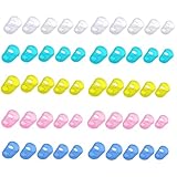 50Pcs Silicone Finger Tips Guard 5 Sizes Silicone Thimble Finger Pads Grip Finger Protector Covers for Paperwork, Cutting, Wax Carving, Guitar Playing (XS/S/M/L/XL)