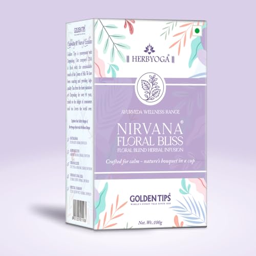 Image of Golden Tips Tea Herbyoga Nirvana Floral Bliss Herbal Infusion Tea 100g | Aromatic Floral Herbal Blend for Relaxation, Refreshment