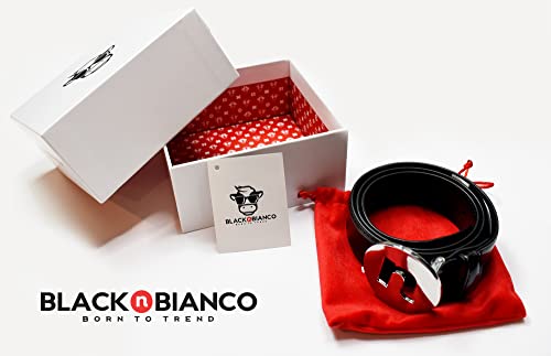 Black n Bianco Boys' Modern Leather Belt with our Trademarked Circle n Belt Buckle4