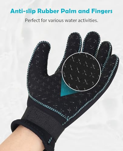XUKER Kids 3mm Neoprene Wetsuit Gloves - Thermal Warmth for Diving, Scuba, Snorkeling, Kayaking & Swimming - Youth Water Sports Gloves(Black, XL)