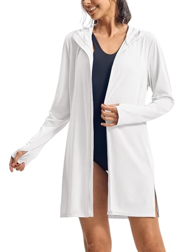 TBMPOY Women's Swim Cover Up UPF 50+ Sun Protection Long Hoodie Jacket SPF Lightweight Beach Swimwear Coverups 2025