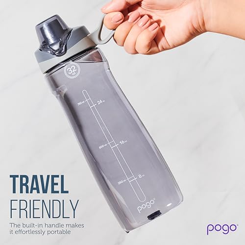 Pogo Plastic Water Bottle with Chug Lid and Carry Handle, Reusable, BPA Free, Dishwasher Safe, Perfect for Travel, School, Outdoors, and Gym | 18oz, 32oz, 40oz, 64oz - Image 6