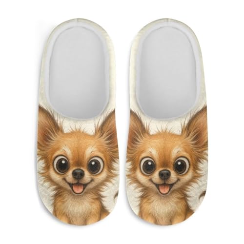 Women's Cute Dog Slippers Soft Warm Memory Foam Full Toe Slip-on Slippers Indoor House Shoes