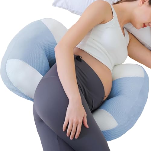 pobopobo Maternity Pillow for Pregnant Women - Pregnancy Pillow for Comfort & Support, Perfect for Side Sleeping, Back Pain Relief, Soft Maternity Pillows for Women