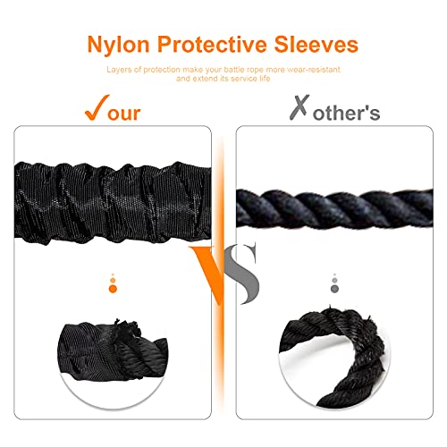 Keepark Cordas de batalha, cordas de treino, cordas de batalha para exercícios, cordas de batalha pa
