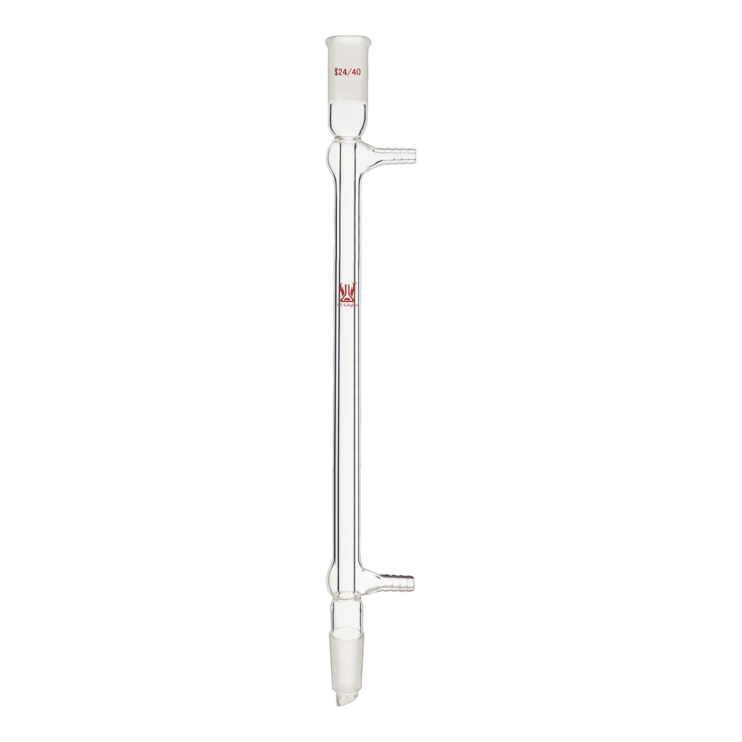 Liebig Condenser with 24/40 Joints, 300mm Jacket Length & 10mm Glass Hose Connection, Borosilicate Glass Liebig Condenser, Lab Glassware