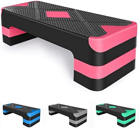 HaoKang Adjustabl Aerobic Stepper Fitness Step Platform Health Workout for Sports Training Black-Red