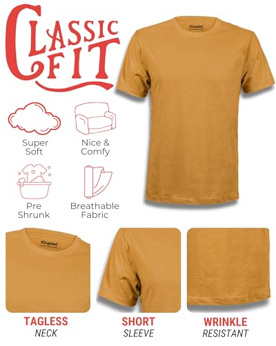 Image of Kingsted T-Shirts for Men Pack - Royally Comfortable - Super Soft Premium Fabric - Well-Crafted Classic Tee