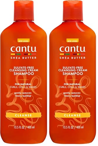 Cantu - Champú hidratante con manteca de karité - Champú sin sulfatos para rizos y cabello texturizado - 1 paquete (1 x 400 ml), el embalaje puede diferir (Paquete de 2)