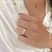 Fimewon Gold and Silver Rings Simple Knot Rings for Women Two Tone Cable Bands Waterproof Jewelry Gifts for Women Size 6