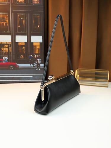 Image of Rejolly Women Vintage Kiss Lock Top Handle Handbag Evening Purse Crossbody Shoulder Bag with Chain Strap