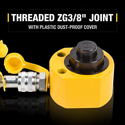 Image of 20T Multi-Section Stoke Hydraulic Cylinder Jack Kit RMC-201L 1.06 inch Stroke + CP-180 400cc Manual Hydraulic Hand Pump Hydraulic Porta Power Kit