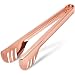Salad Tongs - Stainless Steel Serving Tongs, Copper-Coated Metal Server Tongs for Pasta, BBQ, Appetizers, Pastries, Rose Gold - 9.25 x 2 x 2 Inches