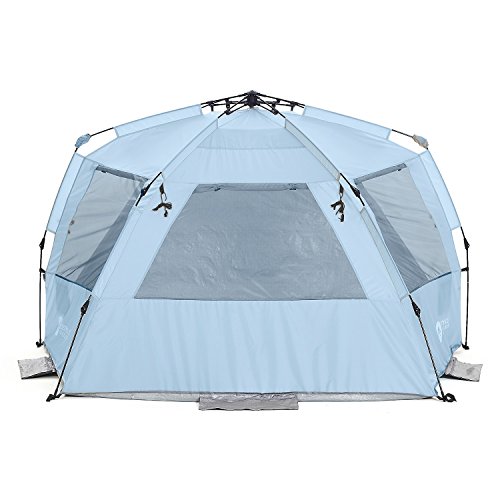 Easthills Outdoors Instant Shader Deluxe Xl Beach Tent Easy Up 99" Wide For 4-6 Person Sun Shelter - Extended Zippered Porch Included Blue #TOP3