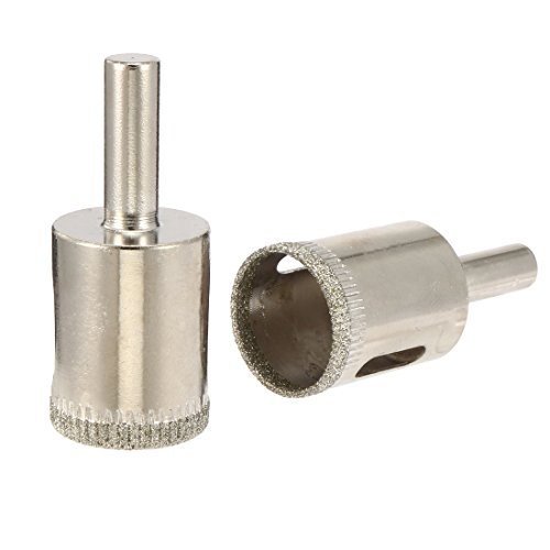Aexit 2Pcs 24mm Hole Saws & Accessories Diamond Particles Coating Tip Hole Saw Drill Bit Hole Saw Sets for Glass