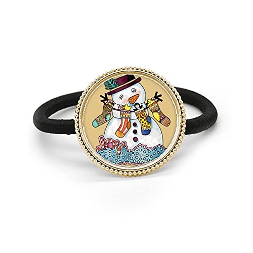 Bandeau élastique bonhomme de neige anti-glisse avec pince métal argenté