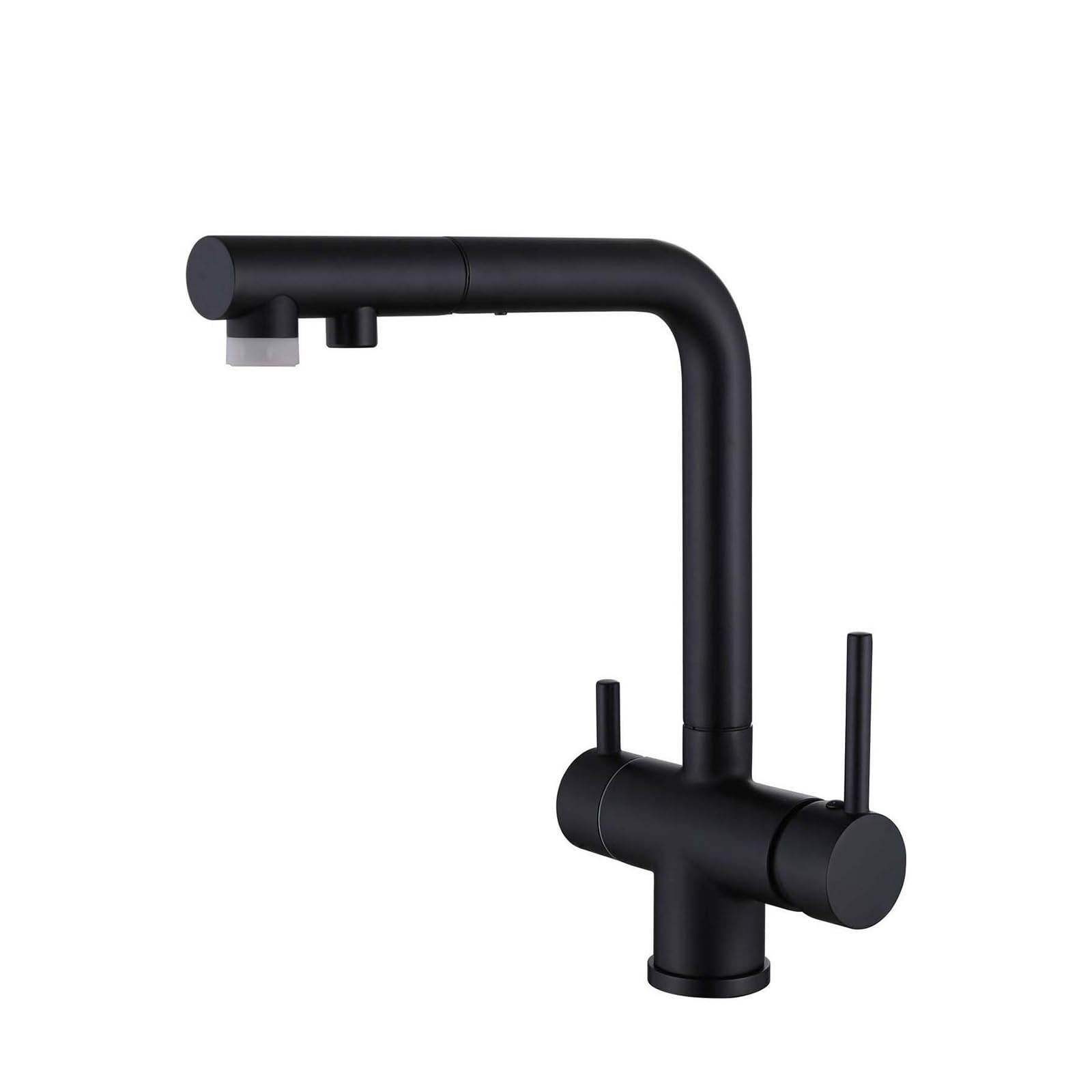 ZYCHSJXA 3 Way Kitchen Tap Drinking White Pull Out Mixer Taps with Swivel Spout Water Filter Sink