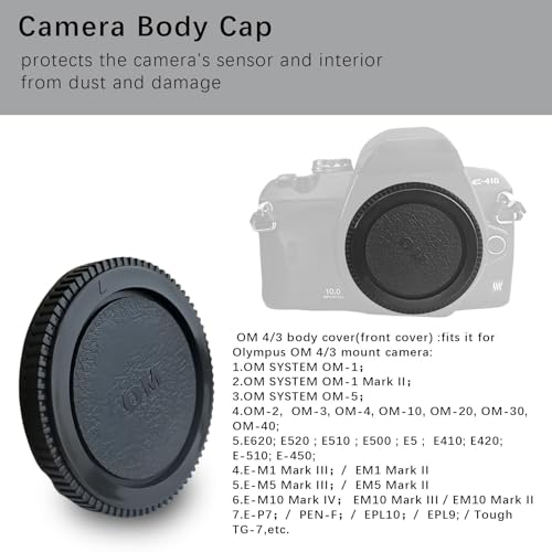 2 tapas de carcasa OM compatibles con sistema DSLR 4/3: E-1/E-3/E-5/E-30/E-520/E-420/E-M5/E-M1/E-P1/E-PL1; Zuiko Digital 25 mm F2.8; objetivos macro digitales de 35 mm F3.5 (OM Body Cap) - imagen 3